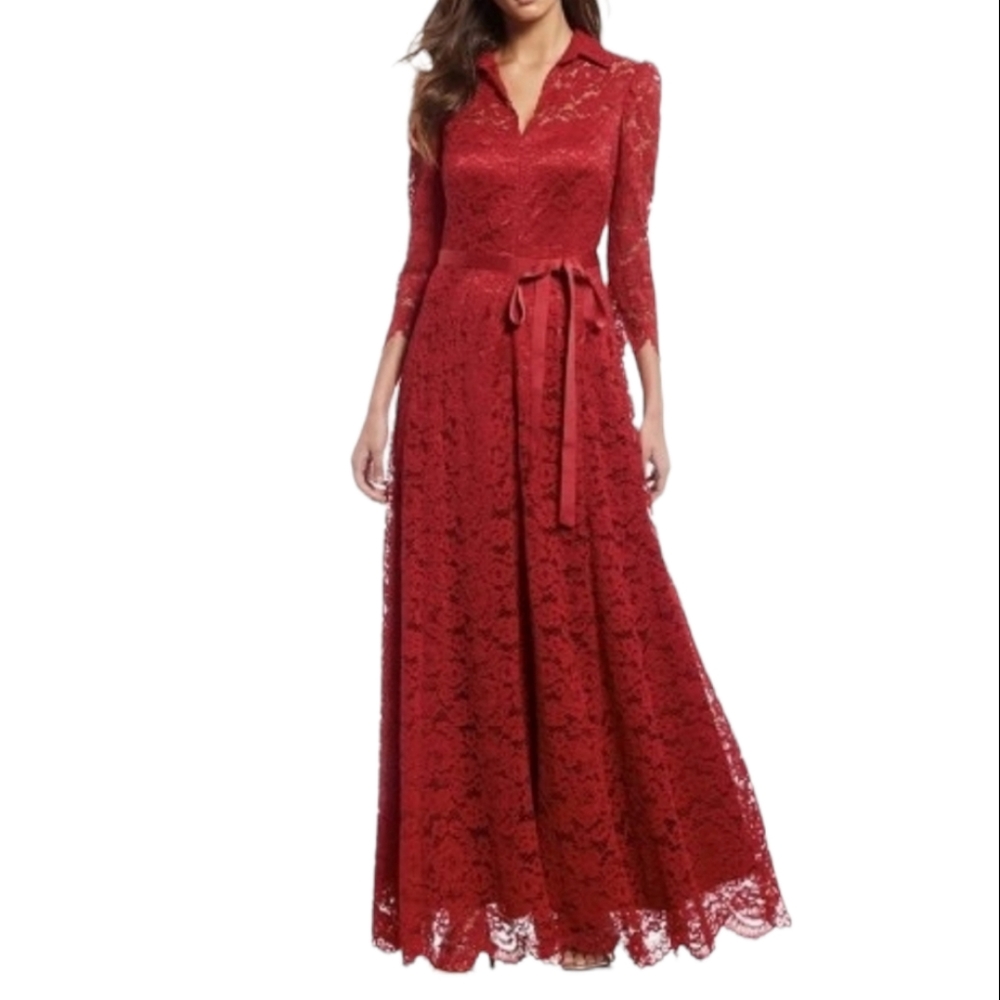 NWT Alex Marie Red Lace maxi dress sz 6